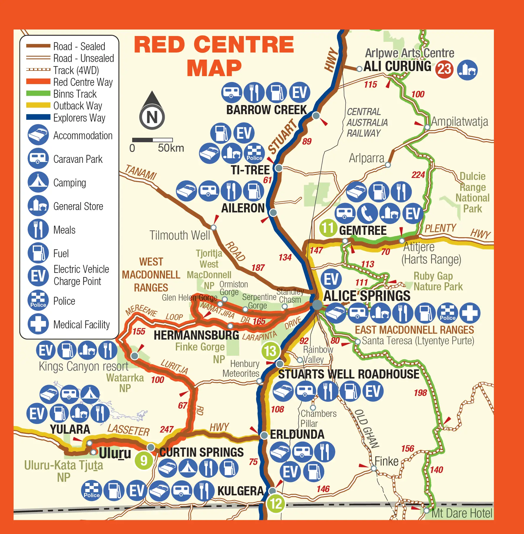 Explore the Red Centre Map